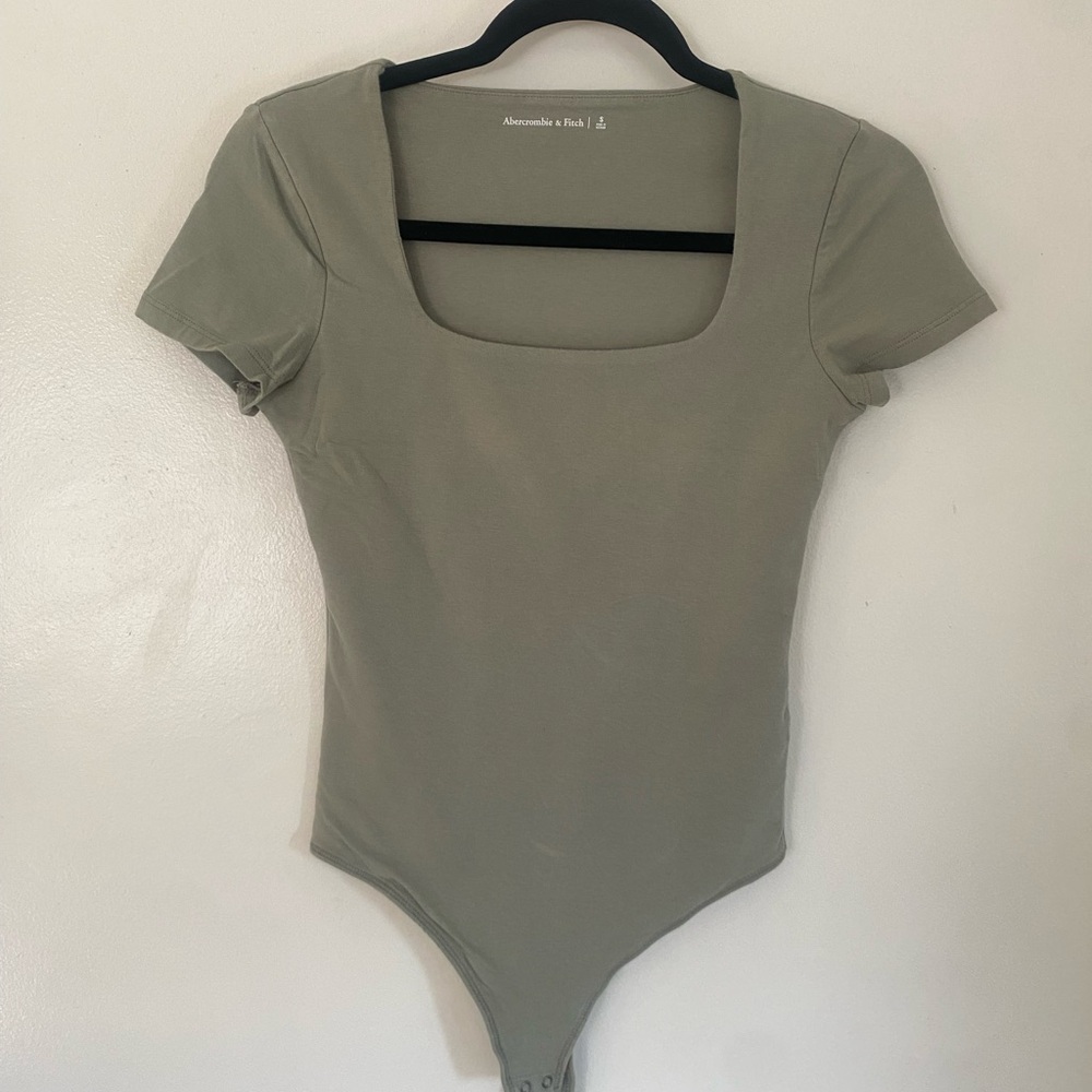 Abercrombie & Fitch - Sage Green Square Neckline Thong Bodysuit